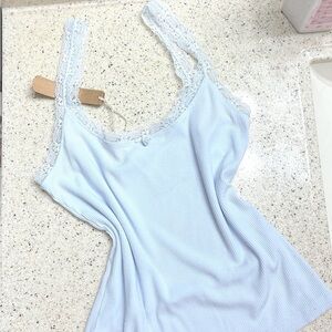 SKIMS soft lounge lace cami | blue quartz